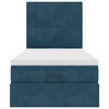 vidaXL Cadre de lit ottoman avec matelas bleu fonc&eacute; 90x190 cm velours
