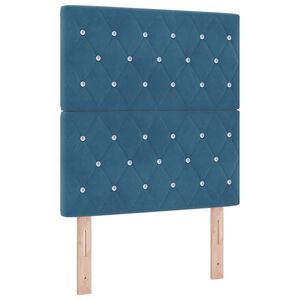 vidaXL T&ecirc;te de lit LED avec t&ecirc;te de lit Bleu fonc&eacute; 80 cm Polyester