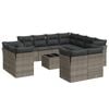 vidaXL Salon de jardin avec coussins 12 pcs gris r&eacute;sine tress&eacute;e