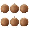 Bolsius Bougies boule rustiques Shine 6 pcs 76x71 mm Marron &eacute;pice
