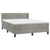vidaXL Sommier &agrave; lattes de lit et matelas Gris clair 140x190cm Velours