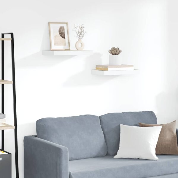 vidaXL &Eacute;tag&egrave;res flottantes 2 pcs Ch&ecirc;ne et blanc 40x23x3,8 cm MDF