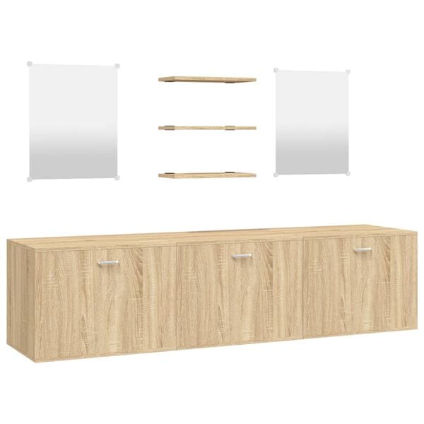 vidaXL Ensemble de meubles salle de bain 6 pcs ch&ecirc;ne bois d'ing&eacute;nierie