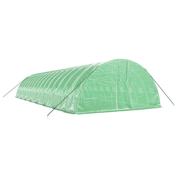 vidaXL Serre avec cadre en acier vert 96 m&sup2; 16x6x2,85 m