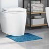 vidaXL Tapis de bain antid&eacute;rapant avec d&eacute;coupe pour toilette Bleu