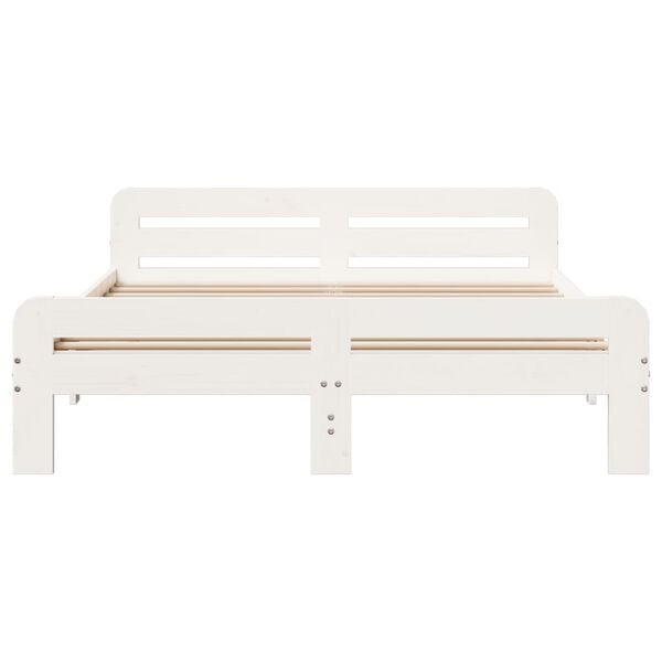 vidaXL Cadre de lit sans matelas blanc 140x200 cm bois de pin massif