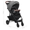 vidaXL Poussette pour b&eacute;b&eacute; 3-en-1 Gris clair Acier