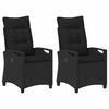 vidaXL Chaise de jardin 2 pcs Noir 56 x 64 x 94 cm Acier et Polyester