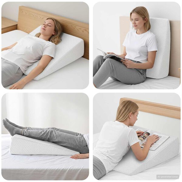 vidaXL Coussin en coin Uni Blanc 69 x 64 x 19 cm