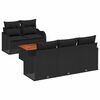 vidaXL Ensemble de canap&eacute; de jardin 6 pc Noir polyrotin
