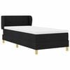 vidaXL Lit &agrave; ressorts avec matelas Noir 90 x 190 cm tissu
