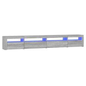 vidaXL Meuble TV avec lumi&egrave;res LED Sonoma gris 270x35x40 cm