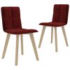 vidaXL Chaises &agrave; manger lot de 2 rouge bordeaux tissu