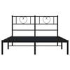 vidaXL Cadre de lit m&eacute;tal sans matelas et t&ecirc;te de lit noir 160x200 cm