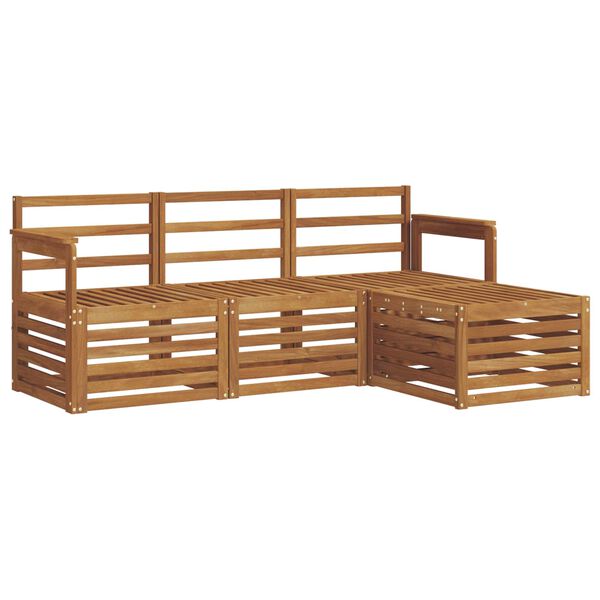 vidaXL Ensembles de canap&eacute;s 4 pcs Naturel Bois d'Acacia Massif