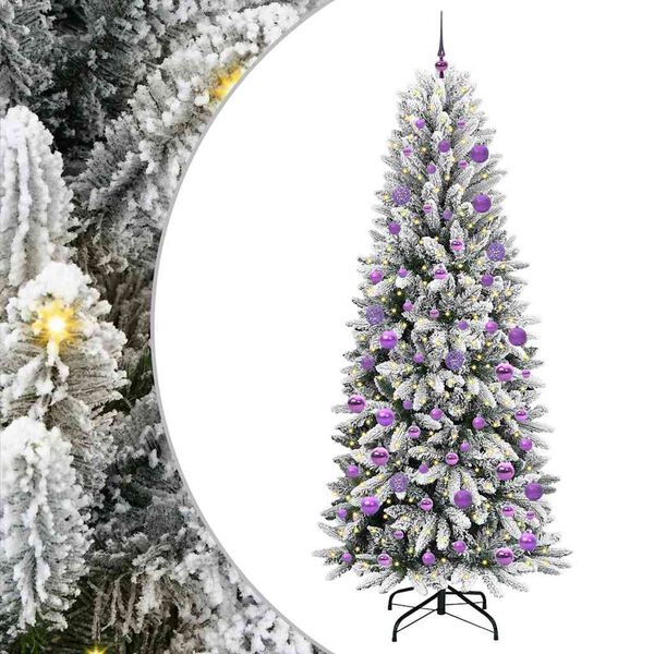 vidaXL Sapin de No&euml;l artificiel avec 300 LED avec support Blanc 210 cm