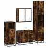 vidaXL Ensemble meubles salle de bain 4 pcs ch&ecirc;ne fum&eacute; bois ing&eacute;nierie