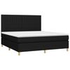 vidaXL Sommier &agrave; lattes de lit et matelas et LED Noir 160x200 cm Tissu