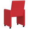 vidaXL Chaises de Salle &agrave; Manger avec Roues 2 pcs Rouge Faux cuir