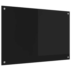 vidaXL Protection de cuisine Noir 90 x 60 cm verre trempé