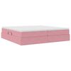 vidaXL Lit avec rangement et matelas Rose 200 x 200 cm Velours