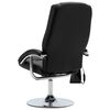 vidaXL Fauteuil de massage avec repose-pied noir similicuir