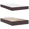 vidaXL Cadre de lit avec matelas avec matelas 2 pcs Tan tissu