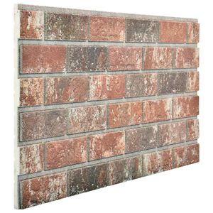 vidaXL Panneaux muraux 10 pc 100 x 50 cm Marron fonc&eacute; et gris