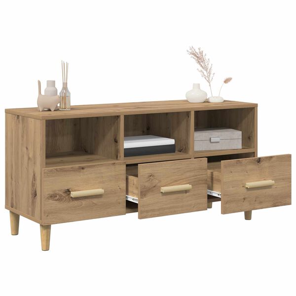 vidaXL Meuble TV Ch&ecirc;ne artisan 102 x 36 x 50 cm Bois d'ing&eacute;nierie