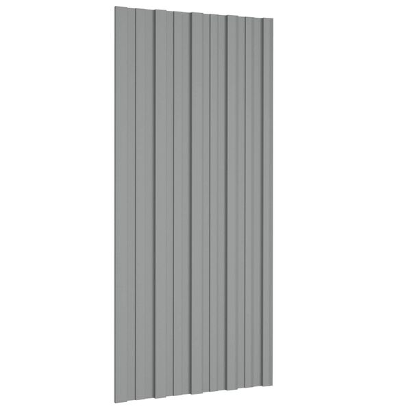 vidaXL Panneau de toiture 36 pcs Gris 100 x 45 cm Acier galvanis&eacute;