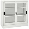vidaXL Armoire &agrave; portes coulissantes Gris clair 90x40x90 cm Acier