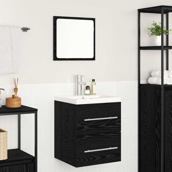 vidaXL Meuble de Lavabo de Salle de Bain Ch&ecirc;ne noir 41 x 38,5 x 48 cm