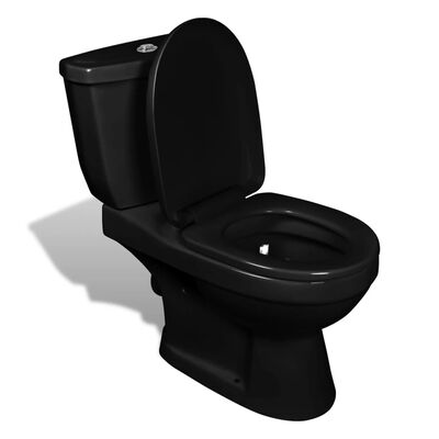 vidaXL Toilette avec réservoir Noir