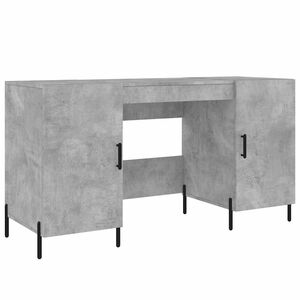 vidaXL Bureau gris b&eacute;ton 140x50x75 cm bois d'ing&eacute;nierie