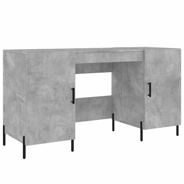 vidaXL Bureau gris b&eacute;ton 140x50x75 cm bois d'ing&eacute;nierie