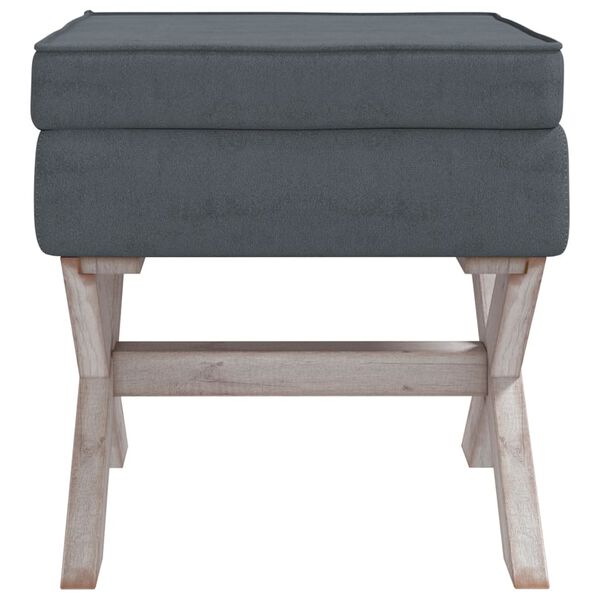 vidaXL Tabouret de rangement Gris fonc&eacute; 45x45x49 cm Velours