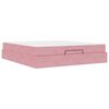 vidaXL Cadre de lit avec matelas avec matelas 2 pcs Rose Velours