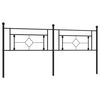 vidaXL T&ecirc;te de lit de remplacement m&eacute;tal noir 193 cm