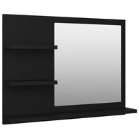 vidaXL Miroir de salle de bain Noir 60x10,5x45 cm Aggloméré