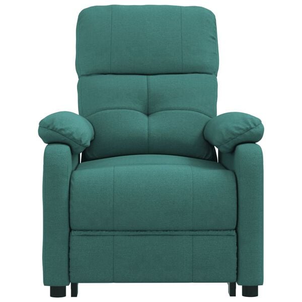 vidaXL Fauteuil &eacute;lectrique de massage Vert fonc&eacute; Tissu
