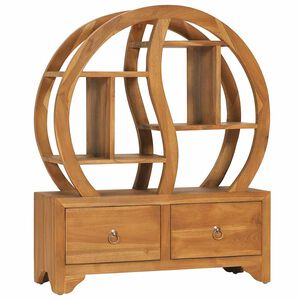 vidaXL Armoire avec &eacute;tag&egrave;re Yin Yang 68x26x83 cm Bois de teck massif