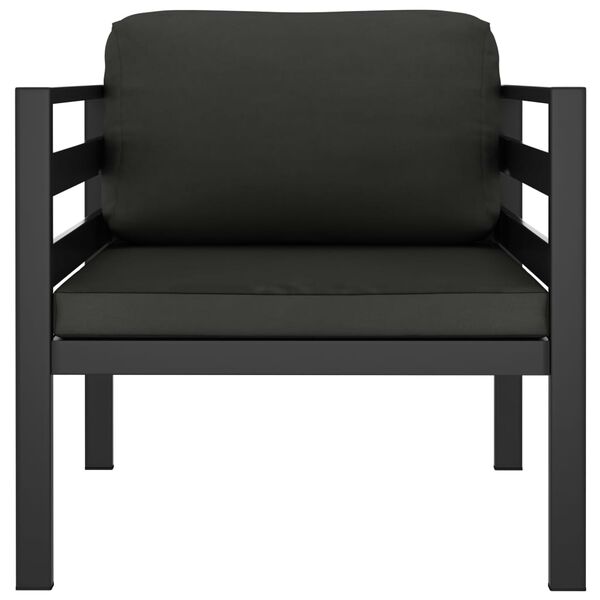 vidaXL Canap&eacute; simple avec coussins Aluminium Anthracite