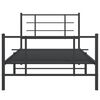 vidaXL Cadre de lit m&eacute;tal sans matelas avec pied de lit noir 100x190cm