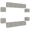 vidaXL Ensemble de meubles TV 8 pcs Gris b&eacute;ton Bois d'ing&eacute;nierie