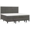 vidaXL Sommier &agrave; lattes de lit et matelas Gris fonc&eacute; 200x200cm Velours