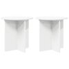 vidaXL Support de Plante 2 pcs Blanc &Oslash;40 x 40 cm Bois d'ing&eacute;nierie