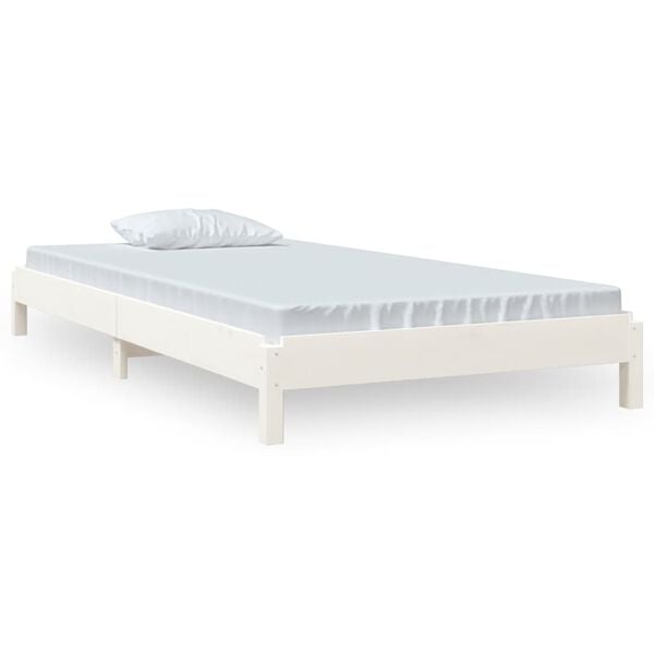 vidaXL Lit empilable sans matelas blanc 90x190 cm bois de pin massif