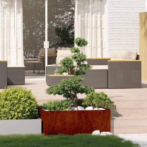 vidaXL Jardini&egrave;re rouill&eacute; 100x100x40 cm acier inoxydable