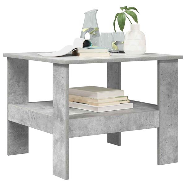 vidaXL Table basse Gris b&eacute;ton 57 x 55 x 45 cm Bois d'ing&eacute;nierie