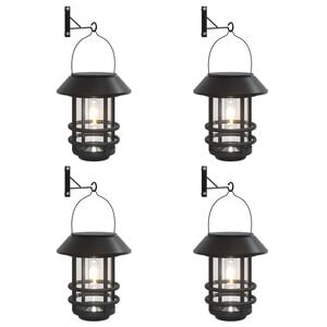 vidaXL Lanternes murales solaires d'ext&eacute;rieur 4 pcs blanc